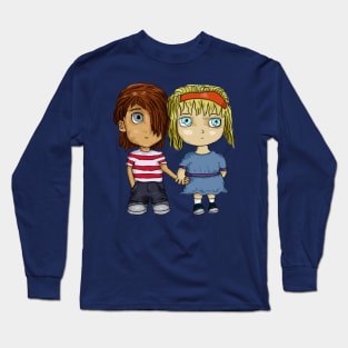 Kid's Love, Beautiful couple cartoon design for children Long Sleeve T-Shirt